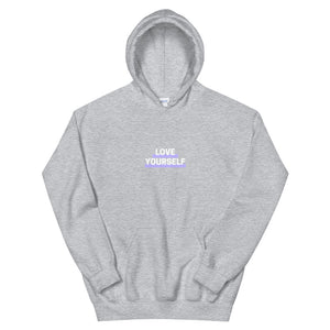 Unisex Hoodie Love Yourself White Print