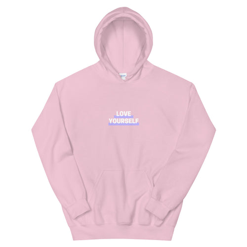 Unisex Hoodie Love Yourself White Print